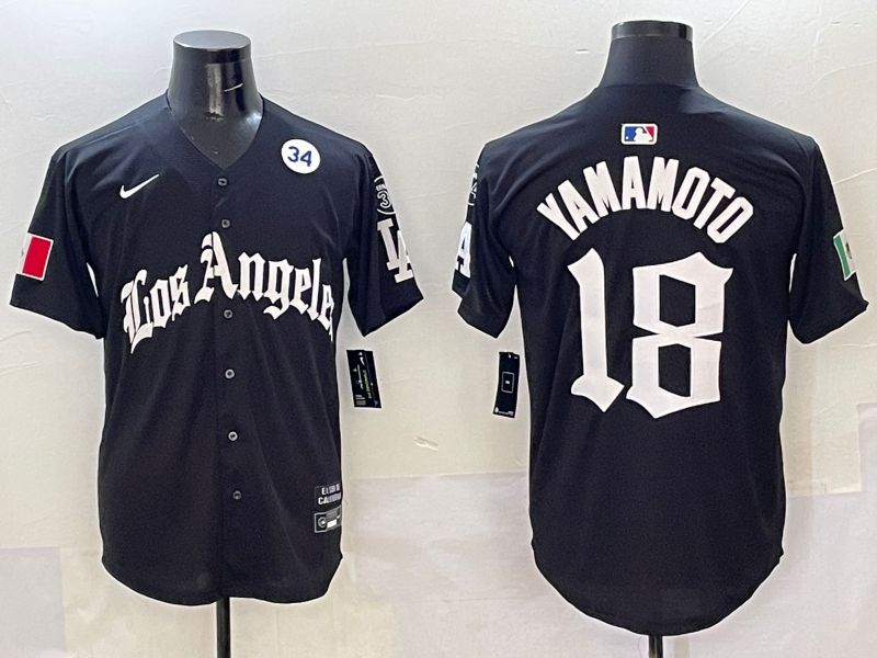 Men Los Angeles Dodgers #18 Yamamoto Black 5th Jointly Name 2026 Nike MLB Jersey style 06->los angeles dodgers->MLB Jersey